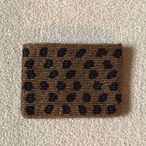 Leopard beaded change purse